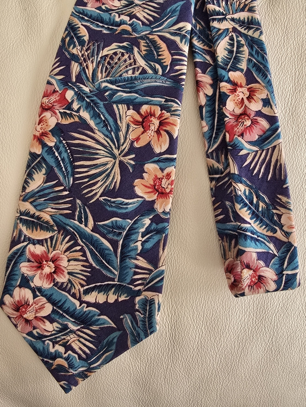 Cabralli Collection Blue Floral Cotton Men's Necktie Tie